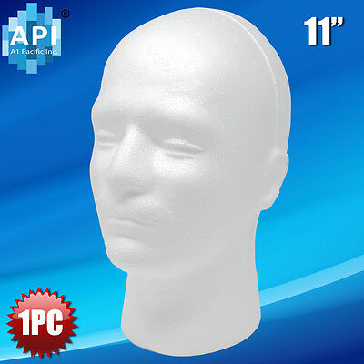11' Male Styrofoam Foam Mannequin Manikin Head Wig Display Hat Glasses