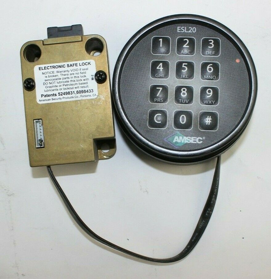 American Security Amsec Esl20 Electronic Safe Lock W/ Combination Keypad - Black