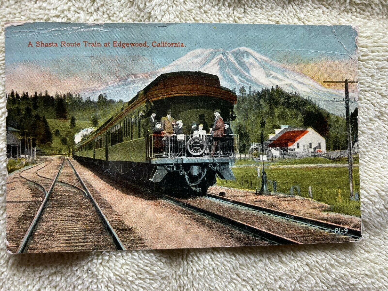 Postcard 1915 A Shasta Train Railroad At Edgewood Ca World’s Panama Pacific Exp