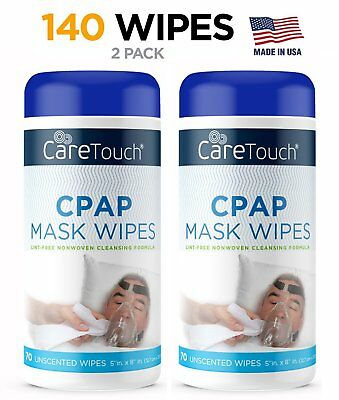 Care Touch Cpap Cleaning Mask Wipes - Unscented, Lint Free - 70 Wipes, Pack Of 2